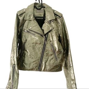 SOLD Blank NYC  Metallic Faux Leather Moto Jacket